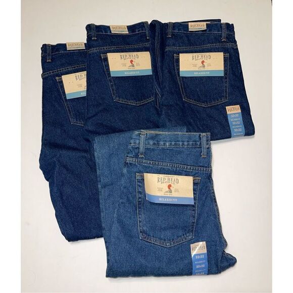 RedHead Relaxed Fit Jeans Straight Leg Men Size 32 x 32‎ Lot of 4 NWT - Picture 1 of 5